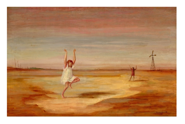 <p>At Deutscher and Hackett&rsquo;s sale of &lsquo;Important Australian and International Fine Art&rsquo;, the golden glow of Russell Drysdale&rsquo;s outback study <em>Children Dancing</em>, 1950, (lot 12) embraced the Midas touch and turned to actual gold, selling for a hammer price of $1,650,000 on $1,300,000-$1,600,000 estimates. The final price exceeds the magic $2,000,000 with buyer&rsquo;s premium. This was the second highest hammer price for a Drysdale.</p>
