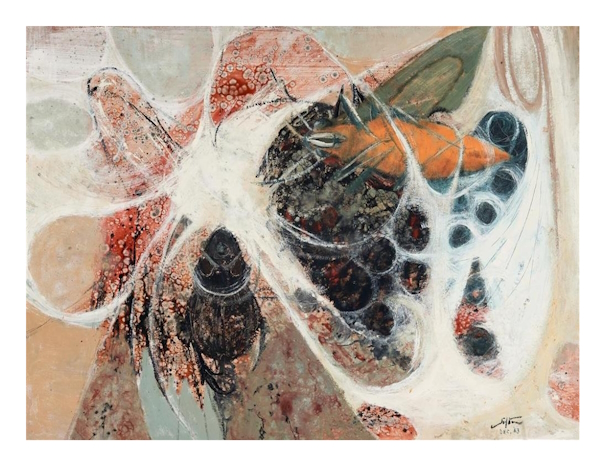 <p>Clifton Pugh&rsquo;s landscape paintings of the 50s and 60s are much desired among collectors. A self-professed environmentalist, Pugh&rsquo;s passion for nature is a dominating theme throughout his career.&nbsp; <em>Cicada</em>, 1963 (lot 507), to be offered at Lawsons Fine Art auction on September 21 in Sydney is typical in subject and style of the period.</p>
