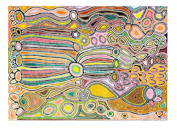 <p>There are 105 lots in the upcoming October Aboriginal Art auction from Theodore Bruce Auctioneers &amp; Valuers sale on 2 October 2023&nbsp; including <em>Mina Mina</em> by Judy Watson Napangardi in a vibrant colour palette, estimated at $20,000 &ndash; 25,000.</p>
