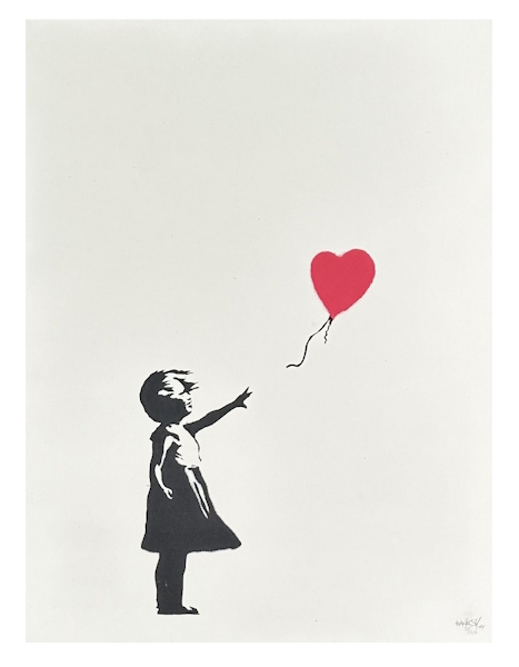<p>At the International Art Centre <em>Important &amp; Rare</em> sale on 26 March 2024 in Auckland, top price in the sale was realised by a signed version of Banksy&rsquo;s well known image, <em>Girl with Balloon</em> (lot 48). There are 150 of these from the edition of 600, which are more valuable than the 450 unsigned prints in the edition. The screenprint was sold on a lone bid of $500,000, left with the auction house prior to the sale</p>
