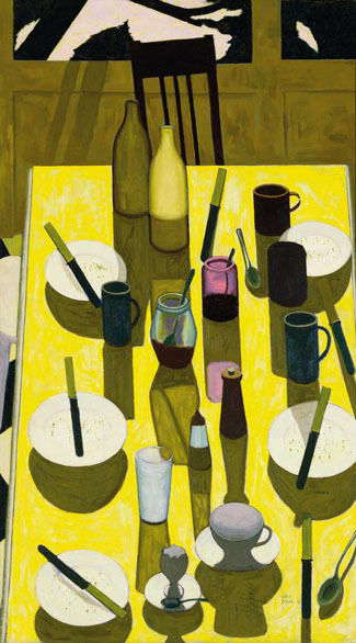 The Art Gallery of NSW has emerged as the buyer of The Breakfast Table 1958 by John Brack at Bonhams sale of the Reg Grundy and Joy Chambers-Grundy collection by Bonhams Australia in Sydney on June 26, acquired with funds from the Art Gallery of NSW Foundation and the Australian Masterpiece Fund.