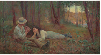 The sale of Australian art at Christie's in London on September 26, was not an idyllic experience writes Terry Ingram from London. The most expensive work in the sale, Bush Idyll by Frederick McCubbin, which had once set an auction record for Australian art was estimated at £1.2 million to £1.8 million but was passed in £1.1 million.  It was one of the two top lots which failed to find a buyer in the sale, heightening the rough passage Australian art is having in London at the moment.