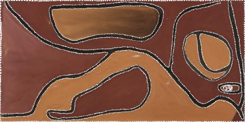 A large and what first appeared to be enthusiastic crowd gathered at Deutscher and Hackett’s Melbourne saleroom on 19th October, for the dispersal of Australian Indigenous art from the Luczo Family Collection, USA.  The unofficial total was just shy of $1.2 million hammer ($1.5 million IBP) or 79% by value and 81% by volume. Top price was paid for Ruby Plains Massacre 1, 1985 by Rover Thomas, purchased in 2007 for $300,000 hammer, holding its value by selling again for $300,000 hammer ($366,000 IBP).  