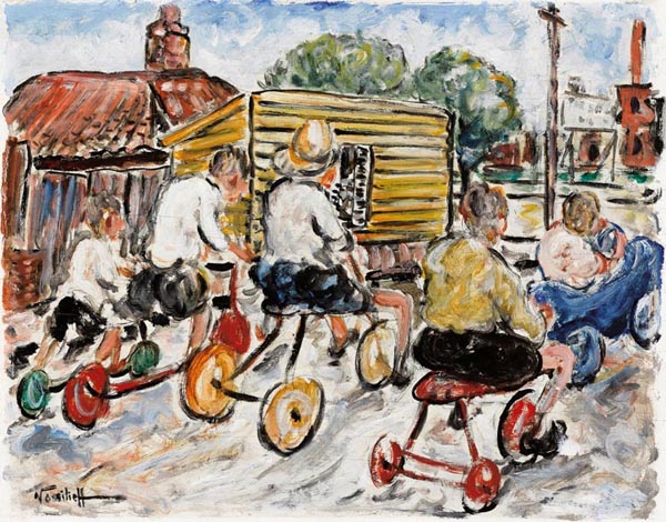 Menzies will hold their first auction for 2017 on 9 February  in their rooms at 1 Darling Street South Yarra, and it will include a work from Danila Vassilieff’s most important period, the Soap Box Derby 1938, which according to Menzies head of Australian art Tim Abdallah, is the artist’s best work to come onto the Australian art auction market. Estimated at $40,000-50,000 it will have to exceed the top estimate to beat the record for a painting by the artist, which stands at $60,000 (hammer).