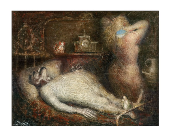 Resurrected for Sotheby’s mid-year round, Dobell’s Dead Landlord (Lot 16) helped score the year’s best result of $12 million dollars (incl. BP) for their 27 August Important Australian Art Sydney sale. Not brave enough to laud it on the cover (it was granted a glossy lift-out), Sotheby’s nonetheless secured a record-breaking result for the curiously macabre painting, which sold nonchalantly to a slightly rumpled private collector in a comfy jumper for $1 million dollars (est. $900-1,100,000).