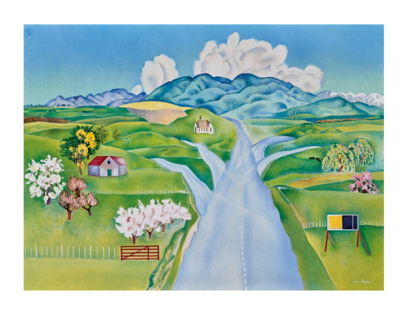 In a battle between the telephones and a room bidder, New Zealand modernist painter Rita Angus' 'Hawkes Bay Landscape' c1955 (above), sold for a remarkable record price $675,000 at the fall of the hammer, eclipsing her previous hammer price of A$540,000 set for a similar Hawkes Bay landscape at Art + Object’s Wellington sale in 2018. 