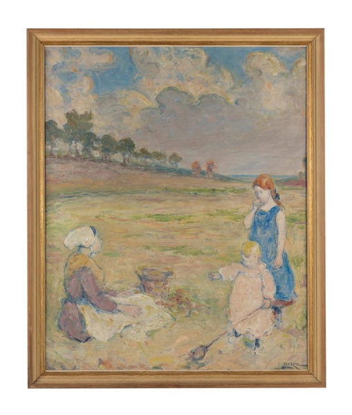 Gibson’s Auctions will offer more than 260 paintings on Sunday October 16 in Melbourne. The highest estimated work at $50,000-$80,000 is the Isobel (Iso) Rae (1860-1940) painting Breton Family (above).