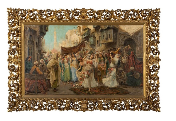 <p>As expected, Italian neoclassical painter Fabio Fabbi (1861-1946) &nbsp;achieved the highest price at Gibson&rsquo;s Auctions Australian &amp; International art sale on April 16 with his &nbsp;work entitled <em>Egyptian Street Scene</em> (lot 47) which sold for $80,000, $30,000 above its high catalogue estimate.</p>
