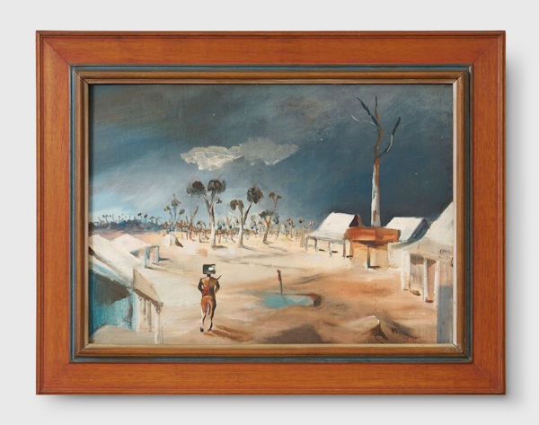 <p>Following on from the success of The Fred and Elinor Wrobel Collection: A Curated Salon in April, Bonhams is offering a second group of works - <em>The Fred and Elinor Wrobel Collection: The Artist&#39;s Eye</em>,&nbsp; focusing on landscapes, scenes of the harbour and beach life. Quintessentially part of the Australian psyche is Sidney Nolan&#39;s representation of Ned Kelly. In <em>Jerilderie</em>, 1956. Nolan depicts Kelly mounted on horseback, fused with his iconic centaur-like silhouette striding into Jerilderie, the location of the infamous bank heist in 1879. This small, prized work is undoubtedly a highlight of the collection.</p>
