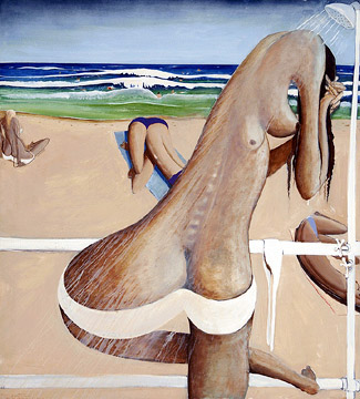 The significant Whiteley, 'Washing the Salt Off I', 1985, being offered in Menzies Art Brands March 24 sale, with an estimate of $1.25 -1.75 million is well placed to secure a spot in the artist’s top ten sale results.