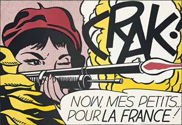 Roy Lichtenstein, Crak! Now, mes Petits … Pour la France!, 1964, sold at Deutscher & Hackett for AU $32,480 in September 2010. 