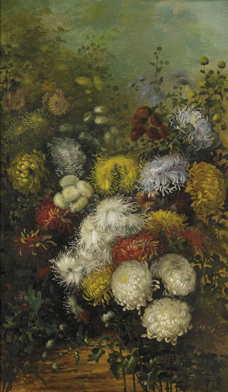 One bright spot in the auction was the competition between three bidders for Ellis Rowan’s 'Chrysanthemums', which was chased to $90,000 (IBP) setting an auction record for the artist.