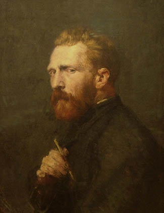 Even though van Gogh painted numerous self portraits, there are only three portraits painted by the artist’s contemporaries Paul Gauguin, Henri Toulouse-Lautrec and John Peter Russell, all now in the van Gogh museum collection. Gauguin’s portrait shows a weary, sick man, Lautrec’s pastel is a profile, and Russell’s painting alone has the famous artist looking straight at the viewer. 