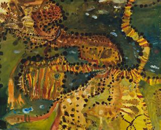 Highlights from the Wesfarmers collection included John Olsen’s <i>All Around The Harbour,</i> 1963 which was purchased by his son and commercial gallerist, Tim Olsen who  paid $190,000 hammer ($228,000 IBP)