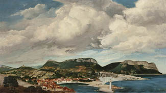 The auctioneer's opening bid at the mid-estimate of $65,000 on this 1928 landscape, the French port of Cassis by Russian artist Basil Schoukhaeff created a telephone bidding war, and as the price escalated the noise from the phone tables sounded like a farmyard, the auctioneer eventually knocking it down for $260,000, and pretending to admonish the staff with a jovial cry through a broad smile of “who priced this one!” 