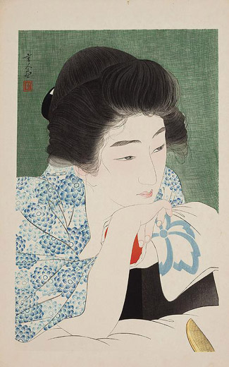 Ten delightful large woodblock prints by Torii Kotondo, discovered by auctioneer Martin Farrah in the vendor's garage made for a very pleasant sojourn into 1930s Japan, with <i>Morning Hair</i> 1931 (lot 90) selling for $17,000 hammer, on estimates of $4,000-6,000, the highest price of the collection.
