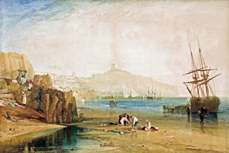 A large (69 by 102 cm) watercolour of the Yorkshire seaside resort, Scarborough Town and Castle. Morning Boys Catching Crabs, has become the property of the AGSA Australia after a loan agreement which placed it in the gallery lasting for several decades. 