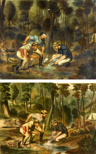 Sotheby's "Artist Unknown" painting above and the coloured wood engraving "after" Oswald Rose Campbell' s most famous image, below. Catalogue arguably missed noteworthy link to Victorian artist.