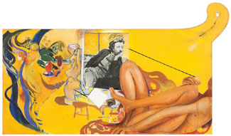 The star lot <i>Gauguin,</I> 1968 (lot 40) by Brett Whiteley sold to a room bidder for $1.4 million. The work was given by Brett Whiteley as part payment for the rent owed by the artist to the famous Chelsea Hotel in New York, before being sold by the hotel owners at auction in New York in May this year. 