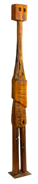 The Untitled sculpture by Arnold Manaaki Wilson (lot 75) stole the show at the Art + Object August Contemporary Art sale in Auckland on August 6. He was one of the first Maori artists to work with sculpture in a non traditional format, and the lack of previous auction sales only added to the works appeal. Estimated at $12,000-$16,000 it was strongly contested in the room to sell for $37,000. 