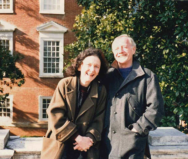 Tim and Sherrah Francis in front of the ambassador’s residence in Washington DC during their diplomatic posting, 1988 – 1992. 
An important collection of around two hundred 20th and 21st century New Zealand artworks and numerous ceramic items are to go under the hammer in Auckland in early September. The very private collection of Tim and Shearer Francis lovingly assembled over the last six decades is set to break a number of records when it is sold on 7th and 8th of September through Art and Object.
