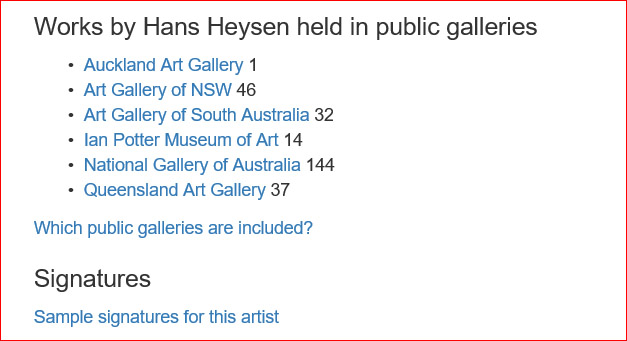 New features for subscribers to the Australian Art Sales Digest