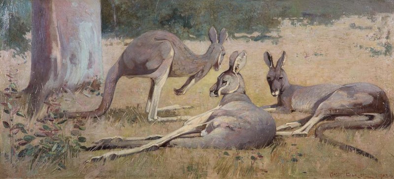 The final dispersal of the stock-in-trade of Savill Galleries is complete with 160 lots put up for auction at Menzies in Melbourne on 22 September.   With Savill making it clear he did not want any of the pictures back, it made for a healthy clearance rate of 92%, and raised $1.015 (IBP) million. An auction record was achieved for Three Grey Kangaroos 1903 by rarely traded artist Harry Garlick.  Estimated at $4,000-6,000, it went to a Melbourne collector for $11,000 hammer ($13,500 IBP).  