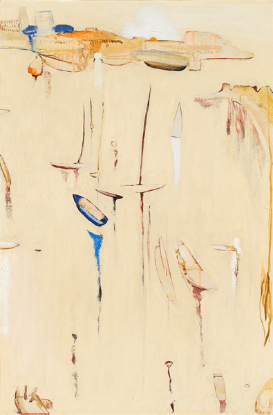 The cover lot of the Important Fine Art and Aboriginal Art sale held in Sydney by Deutscher and Hackett on 30 November 2016, was a delicate golden view of Lavender Bay by Brett Whiteley titled Dawn, 1974. It snared the sale’s top lot position with the hammer falling at $450,000, improving marginally on its last market outing in 2011. The sale sold 86% by volume and 108% by value (including the buyer’s premium at 22% of hammer) to tally $4,235,391, compared with pre-sale estimates of $3.2 - 4.5 million.