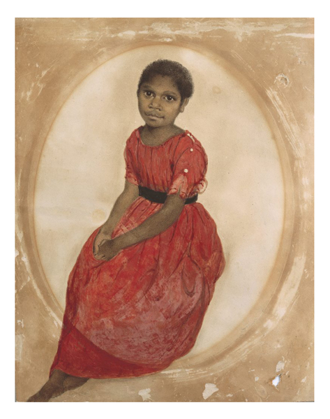 At the heart of an exhibition of works by convict artist, Thomas Bock in Birmingham, UK, are his extraordinary series of portraits of Tasmanian Aboriginal people. Shown above, Mithina (Mathinna), an 1842, watercolour in the collection of the Tasmanian Museum and Art Gallery.