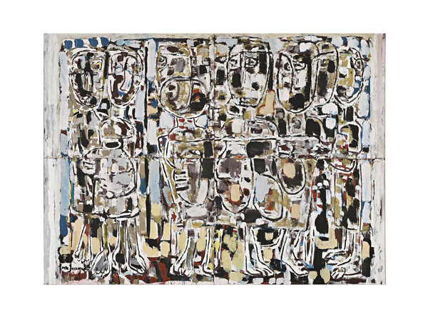 Ian Fairweather’s Barbecue (lot 23), set a spectacular auction record for the artist at Deutscher + Hackett’s auction on 10 April 2019: estimated at $800,000 to $1.2 million, it sold to a room bidder for $1.4 million hammer price, eclipsing the previous auction record for Gethsemane, a AGNSW de-accession which had sold also with Deutscher +Hackett for $800,000 hp in 2010. The sale achieved a total of $9.0 million IBP, and 100% sold by value and 87% sold by volume.  