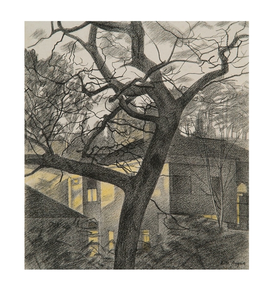 Rita Angus’s beautifully lit drawing Evening, From the Angus Collage, Thorndon was the most extraordinary result of the night. Purchased for just $12,000 in 1999, it was strongly estimated at $60,000-$80,000 and an absentee bid at low estimate opened the bidding. The fast bidding in $5,000 increments quickly rose to $135,000, setting yet another auction record for a work on paper for Rita Angus.
