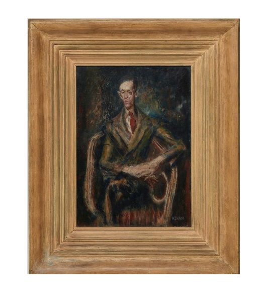 William Dobell’s Study for Portrait of an Artist (Joshua Smith), 1943 (lot 215), estimated at $200,000-300,000, a preparation for the (in)famous Archibald Prize winning portrait of artist Joshua Smith in 1943, soared to sell for $750,000 hammer at Bonham’s sale of the contents of “Fairwater” and other properties from the Fairfax family. 