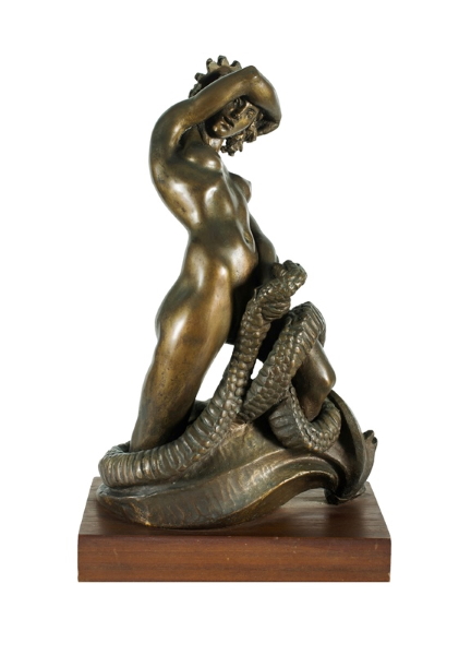 Barbara Tribe's Medusa, estimated at $25,000-40,000, is the most important of the works from the David Angeloro Australian sculpture collection offered at Davidson Auctions on 16 August in Sydney. 