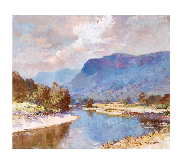 Included amongst the affordable Australian artists  in the sale is landscape painter, Rubery Bennett with "Burragorang Valley" (above) estimated at $2,000-4,000