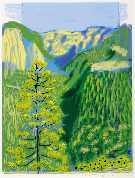 David Hockney, Untitled No. 20, from the Yosemite Suite, 2010, sold for $140,000 on estimates of $50,000-70,000 at the inaugural Menzies’ online only auction of prints and multiples.